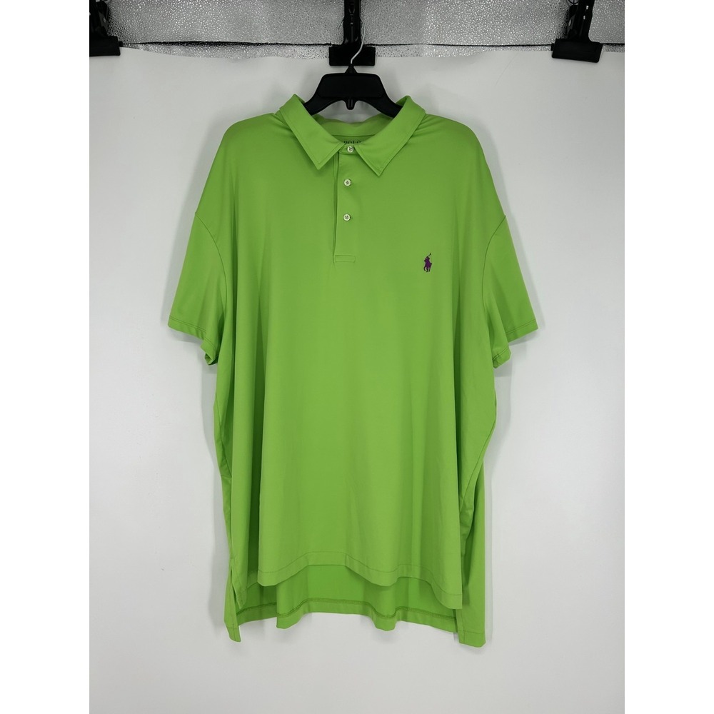Polo Ralph Lauren Performance Polo Shirt Short Sleeve Golf 3XB 3XL Big Neon Pony